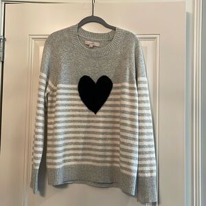 Loft Heart Print Sweater. NWT